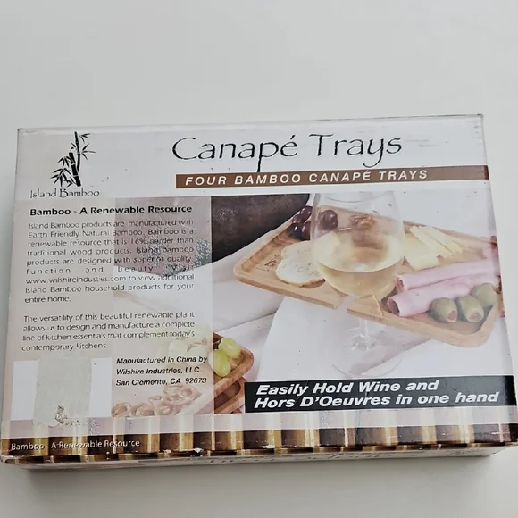 Canapé Trays - Natural Bamboo - Picture 3 of 4